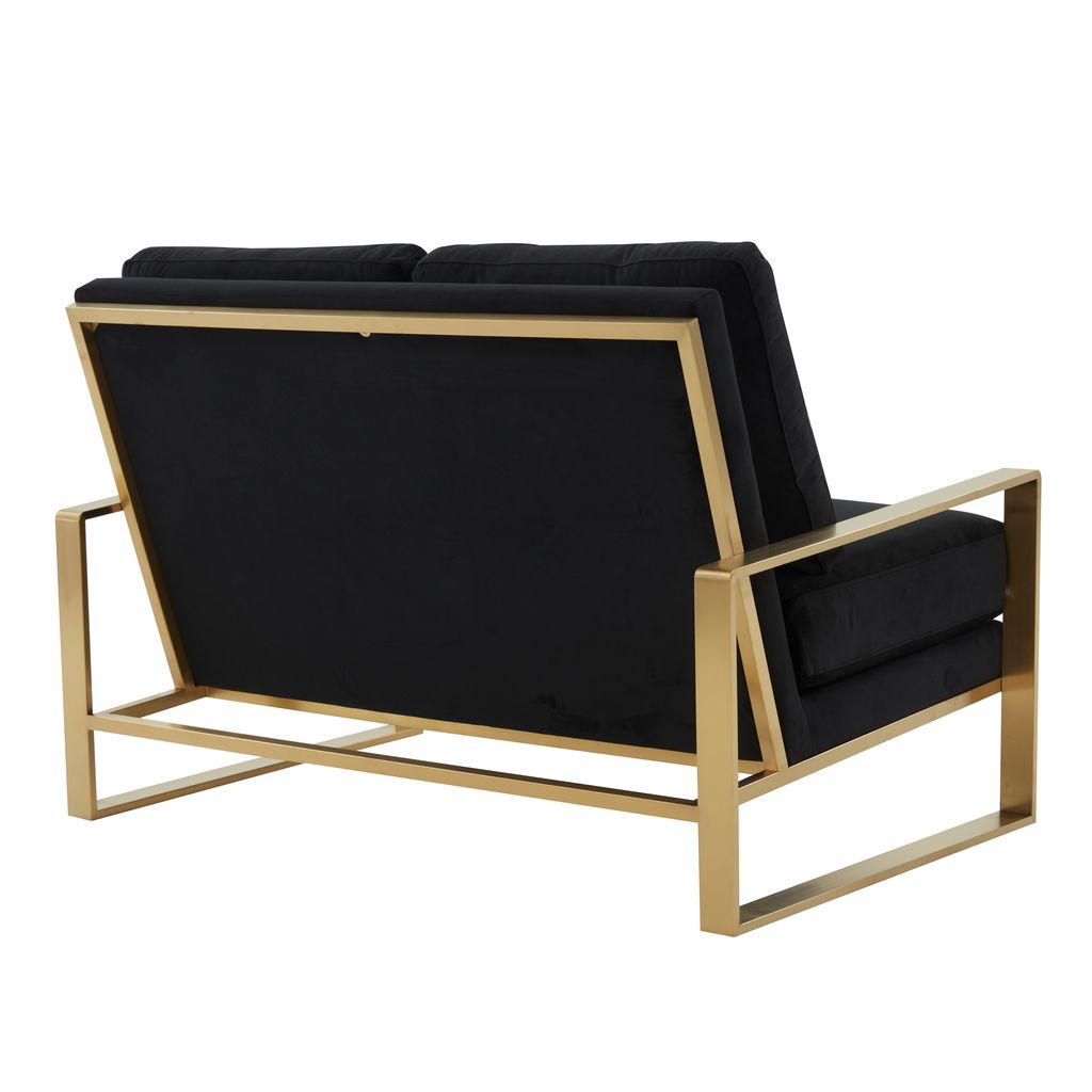 Emil Velvet Loveseat - Gold Frame