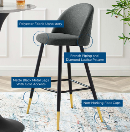 Corine Fabric Bar Stools - Set of 2