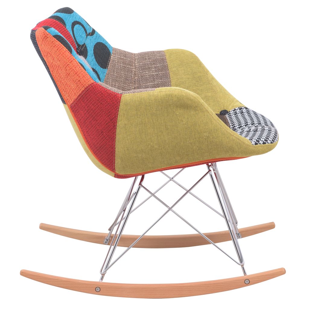 Lewie Fabric Eiffel Base Rocking Chair