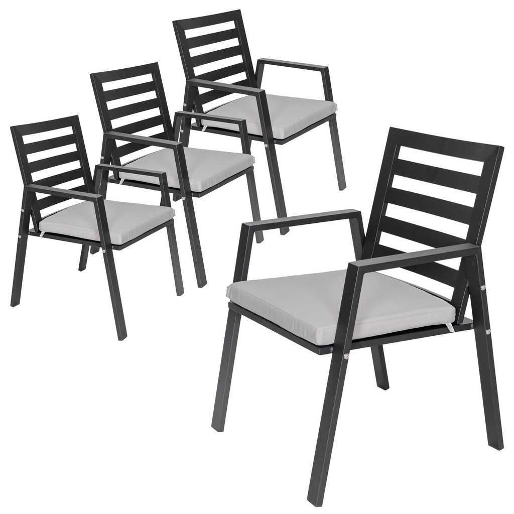 Agnes Patio Aluminum Dining Armchair - Set of 4