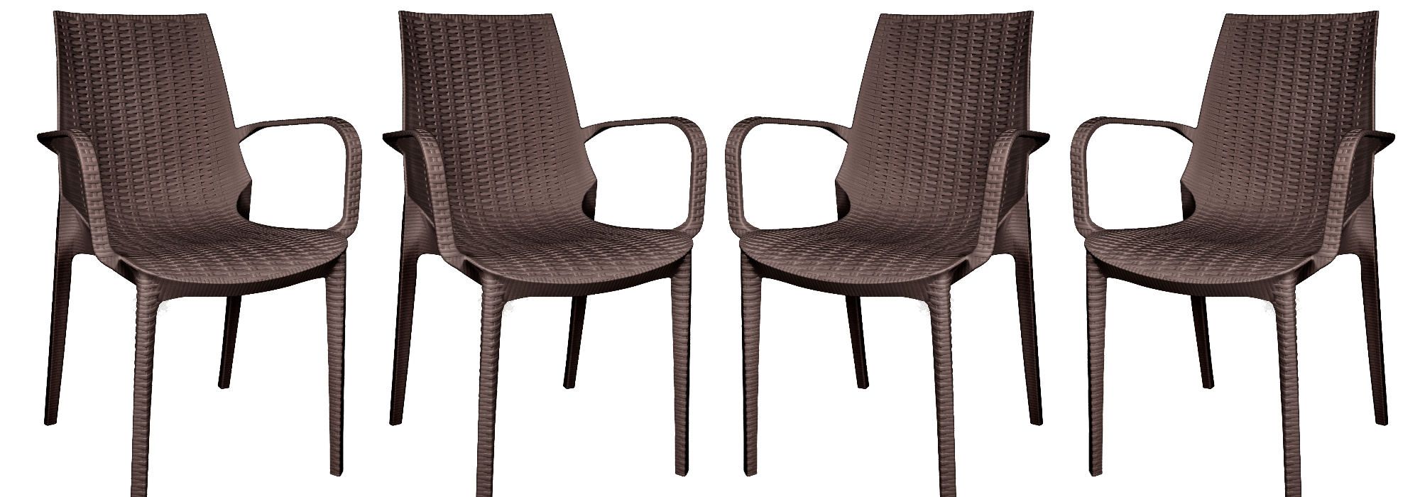 Anders Outdoor Patio Plastic Dining Arm Chair - Set of 4