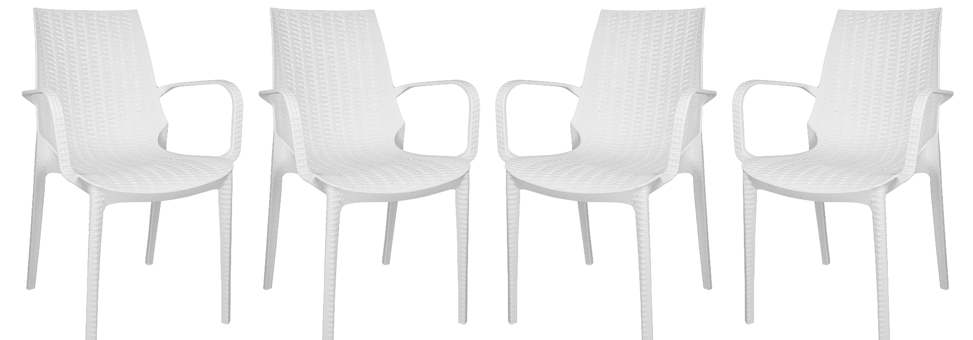 Anders Outdoor Patio Plastic Dining Arm Chair - Set of 4