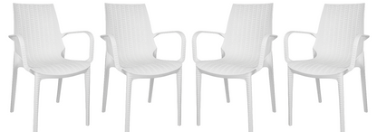 Anders Outdoor Patio Plastic Dining Arm Chair - Set of 4
