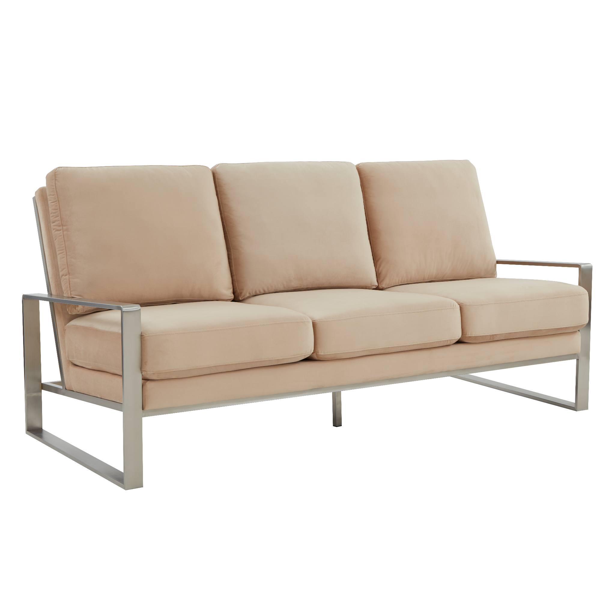 Emil Velvet Sofa - Silver Frame