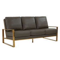 Emil Leather Sofa - Gold Frame