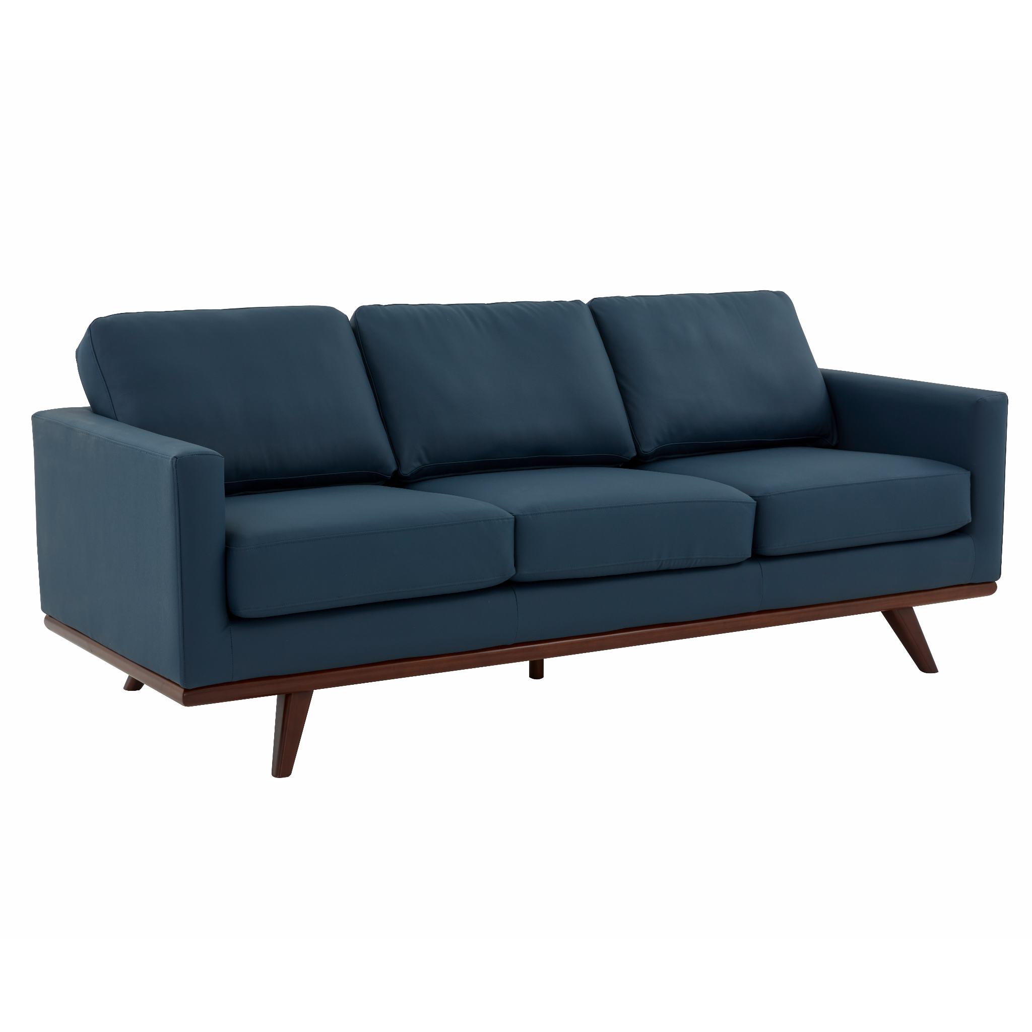 Edvin Leather Sofa - Birch Wood Base