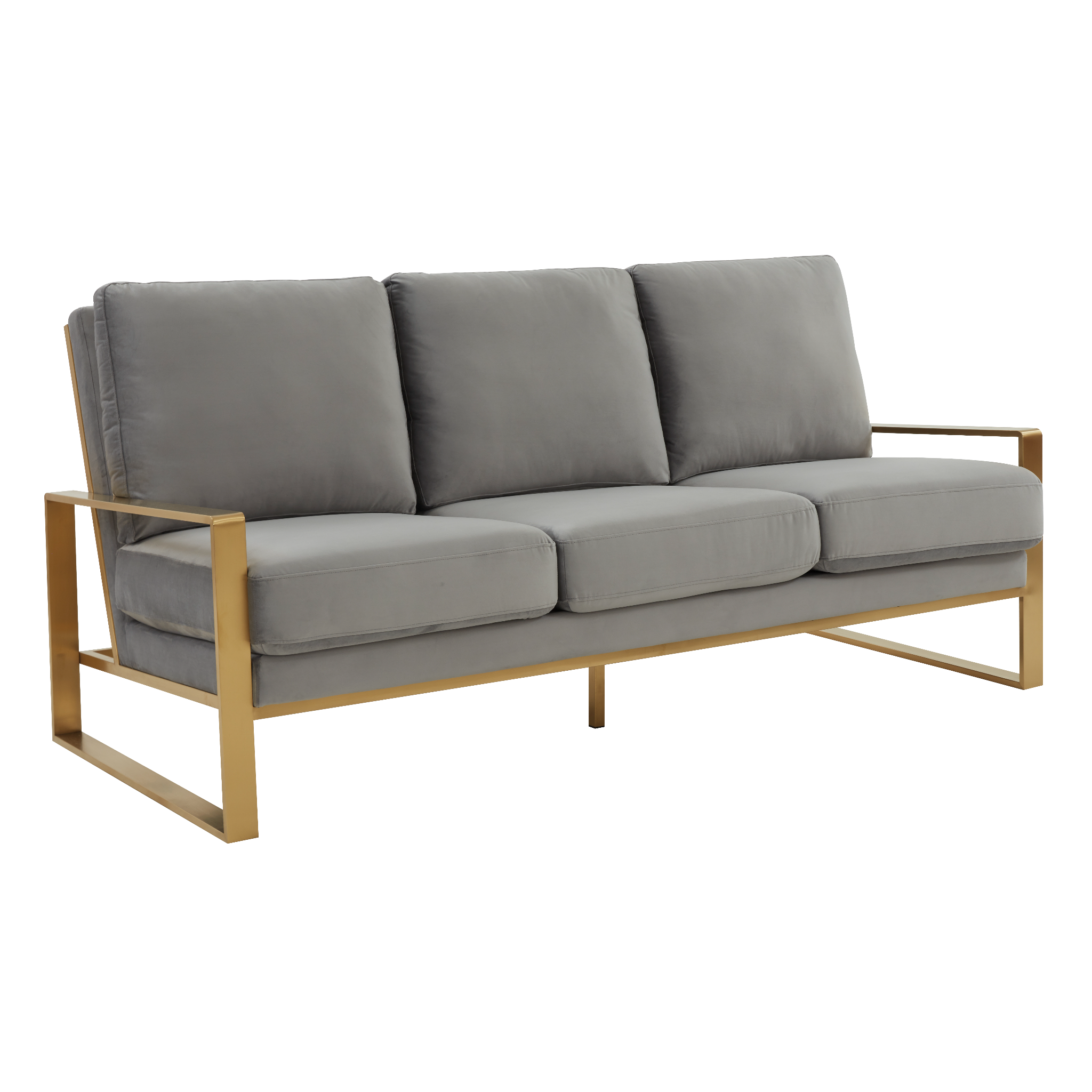 Emil Velvet Sofa - Gold Frame