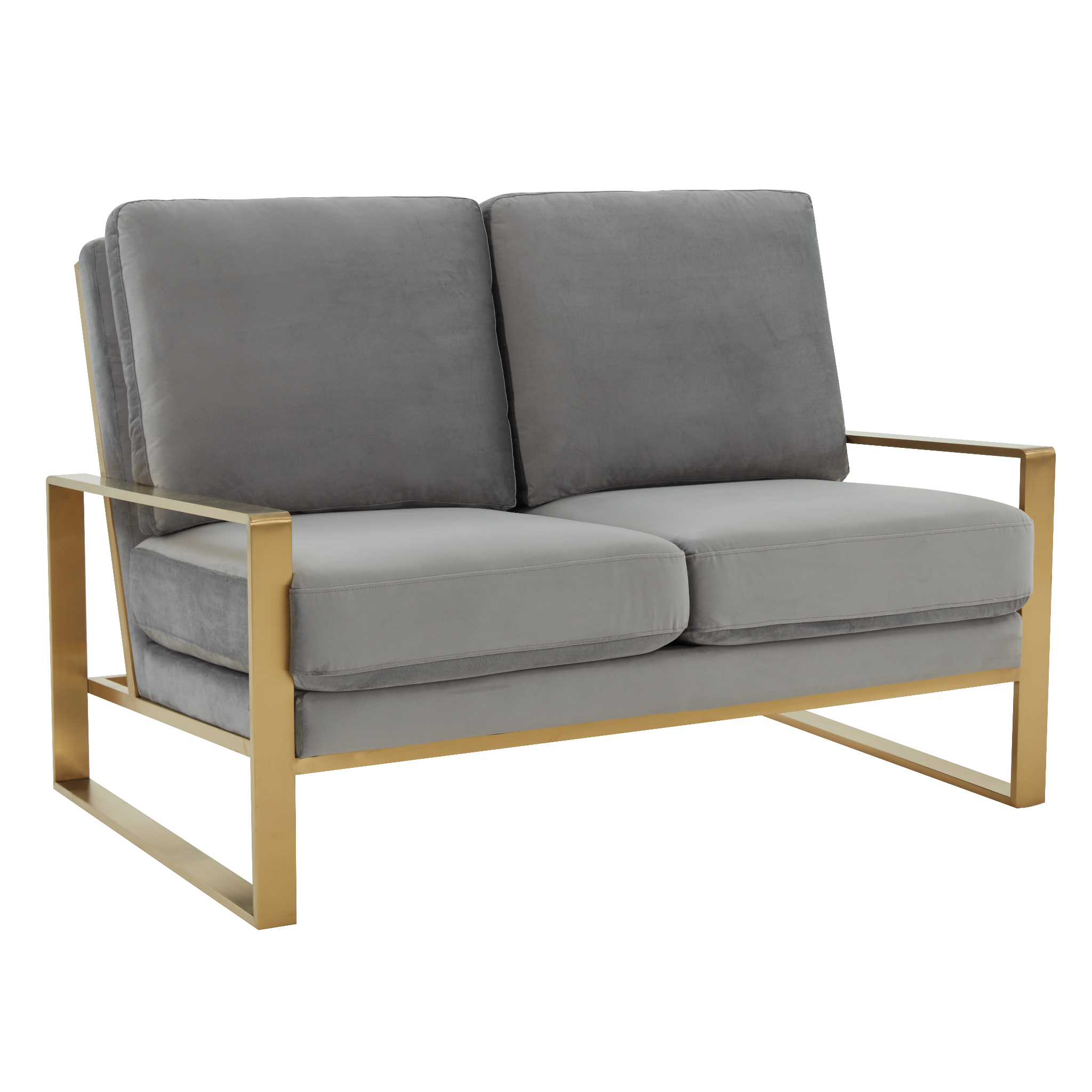 Emil Velvet Loveseat - Gold Frame