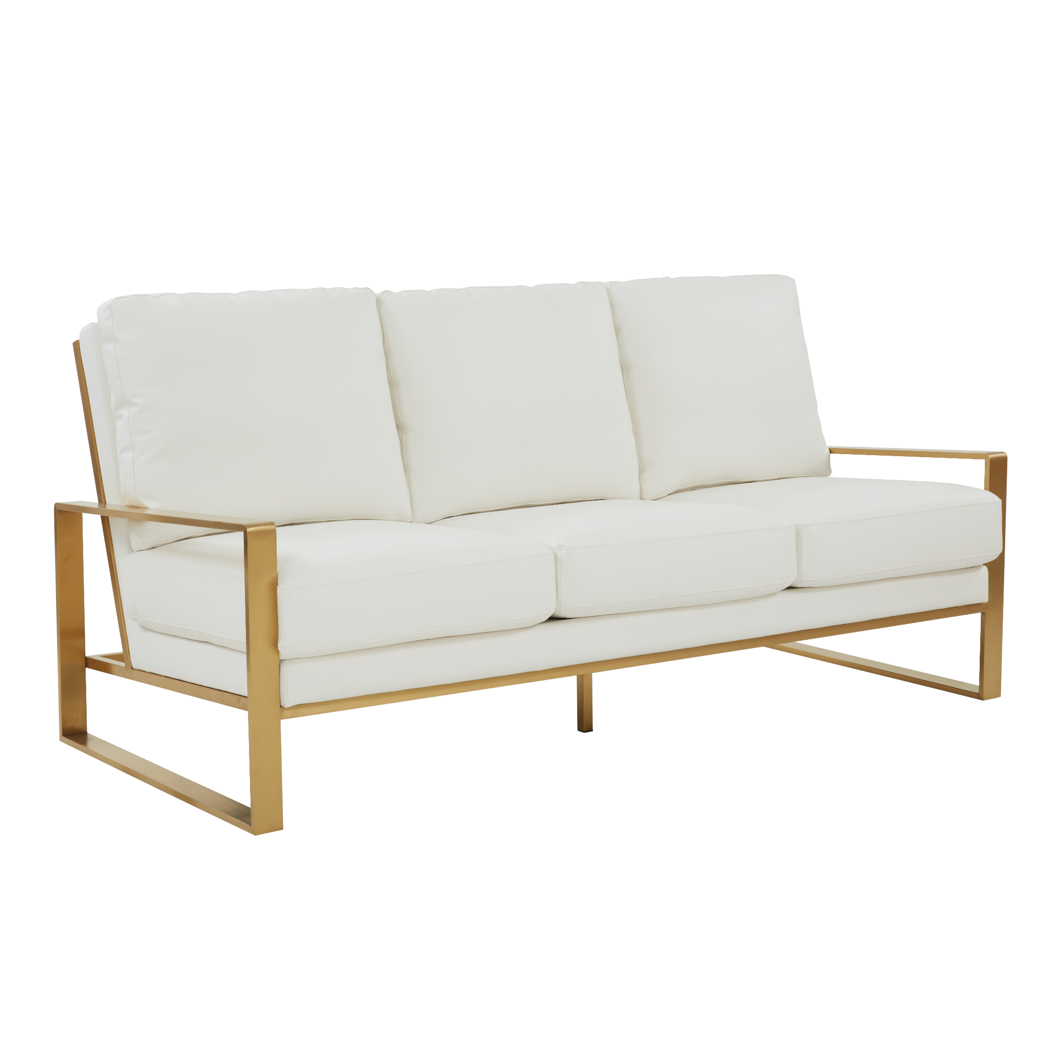 Emil Leather Sofa - Gold Frame