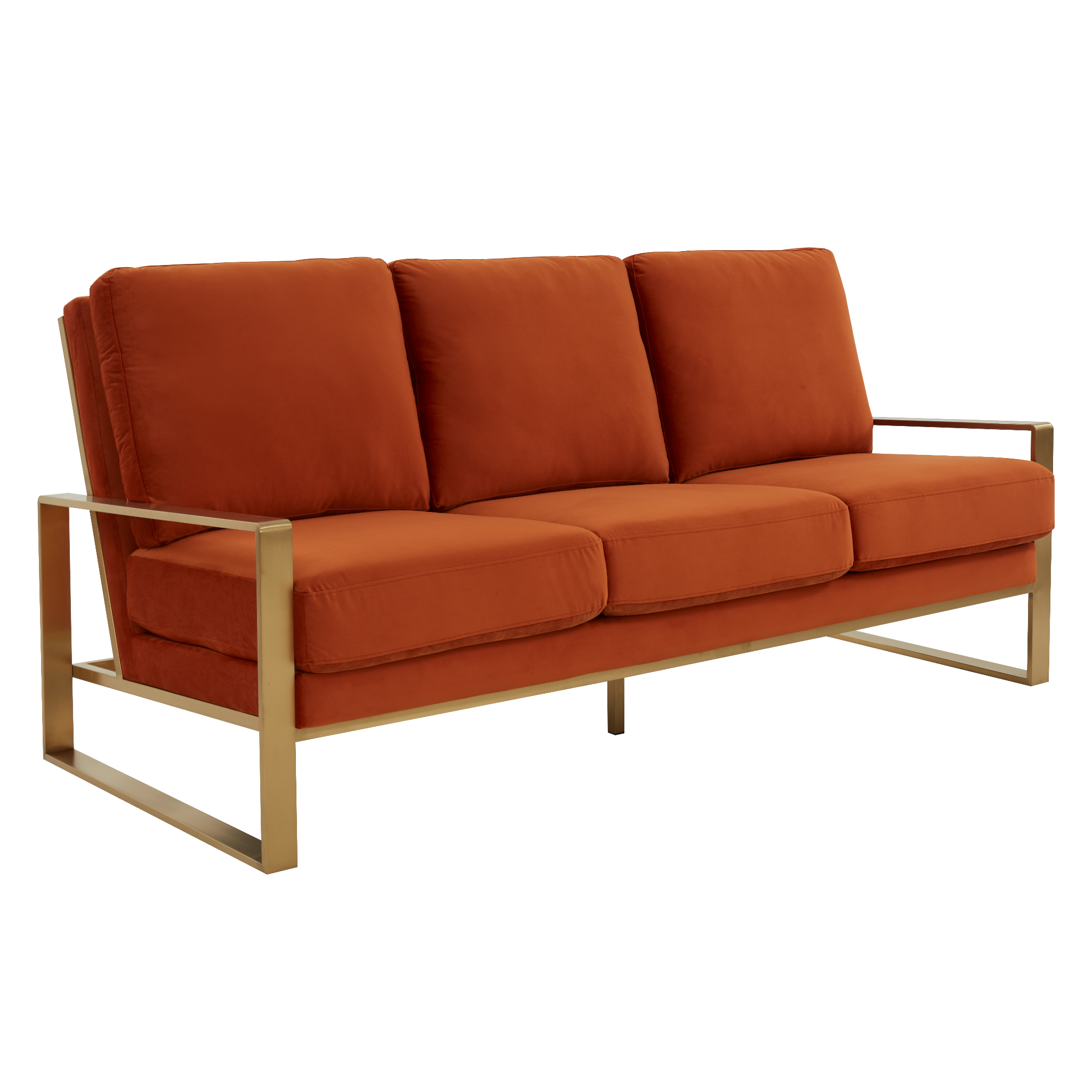 Emil Velvet Sofa - Gold Frame