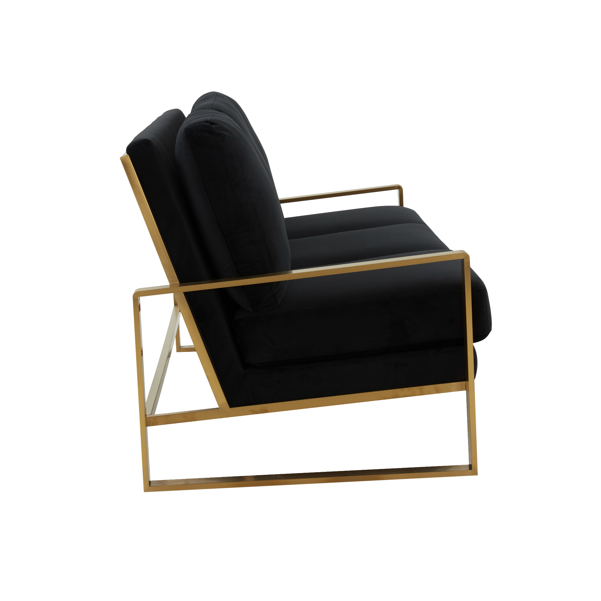 Emil Velvet Sofa - Gold Frame