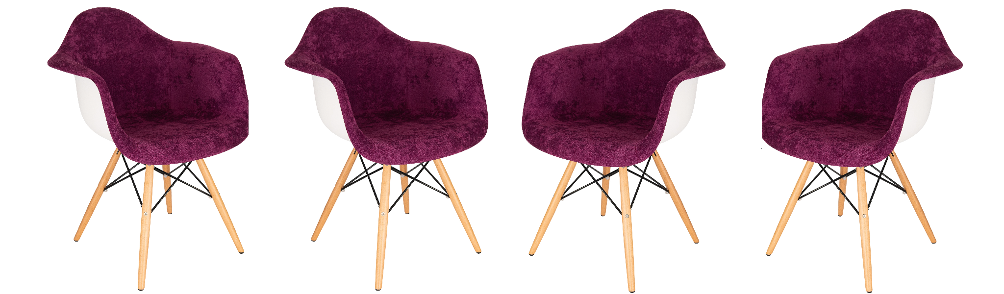 Lewie Velvet Eiffel Accent Chair - Set of 4