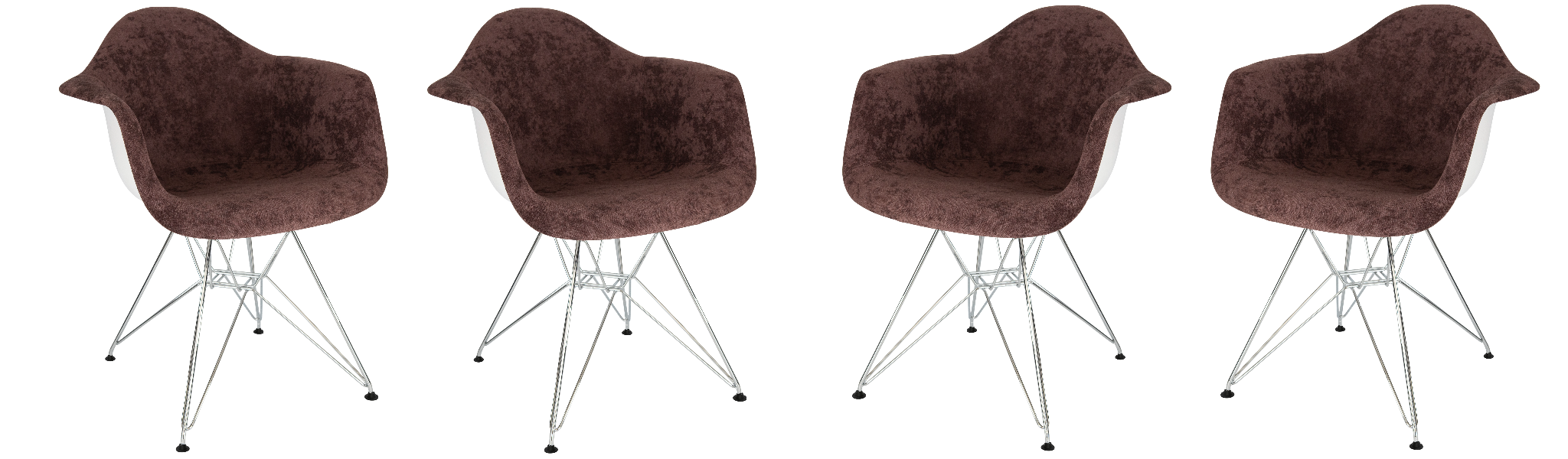 Lewie Velvet Eiffel Accent Chair - Metal Base Set of 4