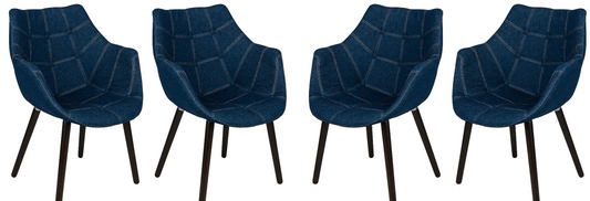 Hugo Tufted Denim Lounge Chair - Set of 4