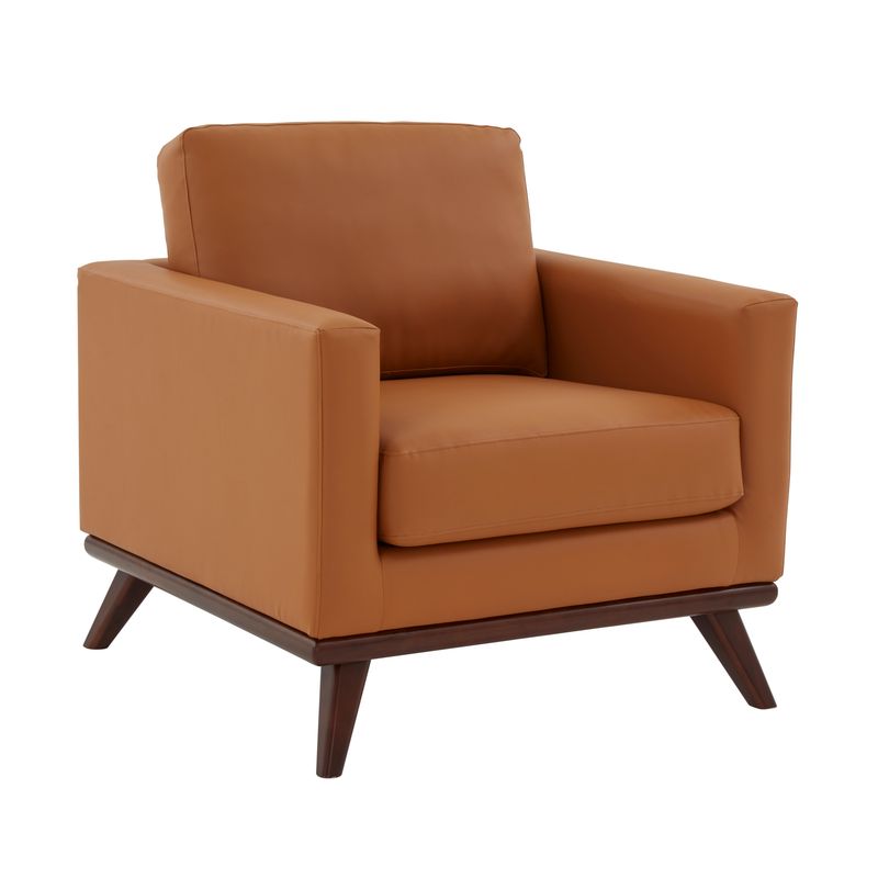 Edvin Leather Accent Arm Chair