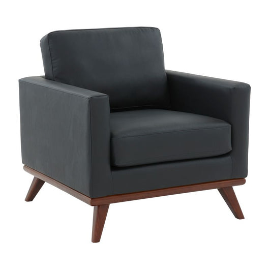 Edvin Leather Accent Arm Chair