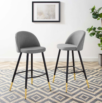 Corine Fabric Bar Stools - Set of 2