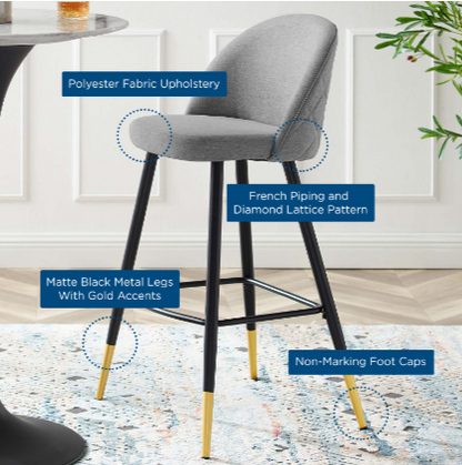 Corine Fabric Bar Stools - Set of 2