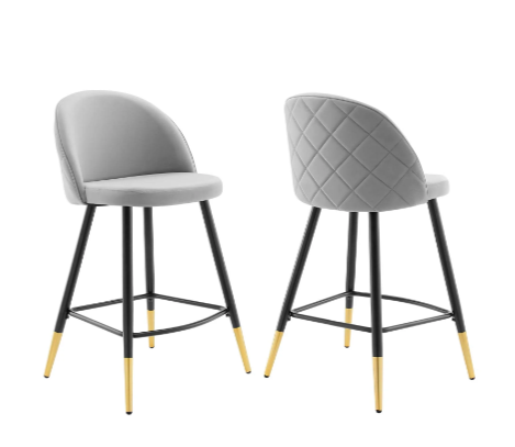 Corine Performance Velvet Counter Stools - Set of 2