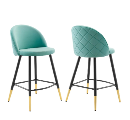 Corine Performance Velvet Counter Stools - Set of 2