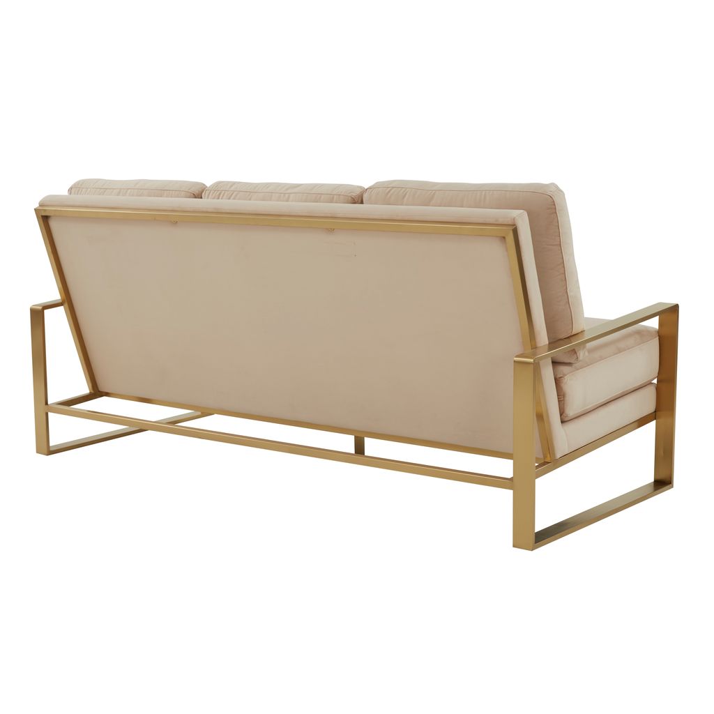 Emil Velvet Sofa - Gold Frame