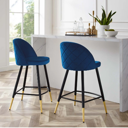 Corine Performance Velvet Counter Stools - Set of 2