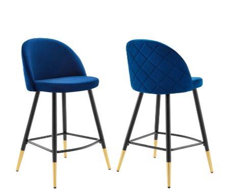 Corine Performance Velvet Counter Stools - Set of 2