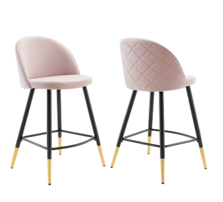 Corine Performance Velvet Counter Stools - Set of 2