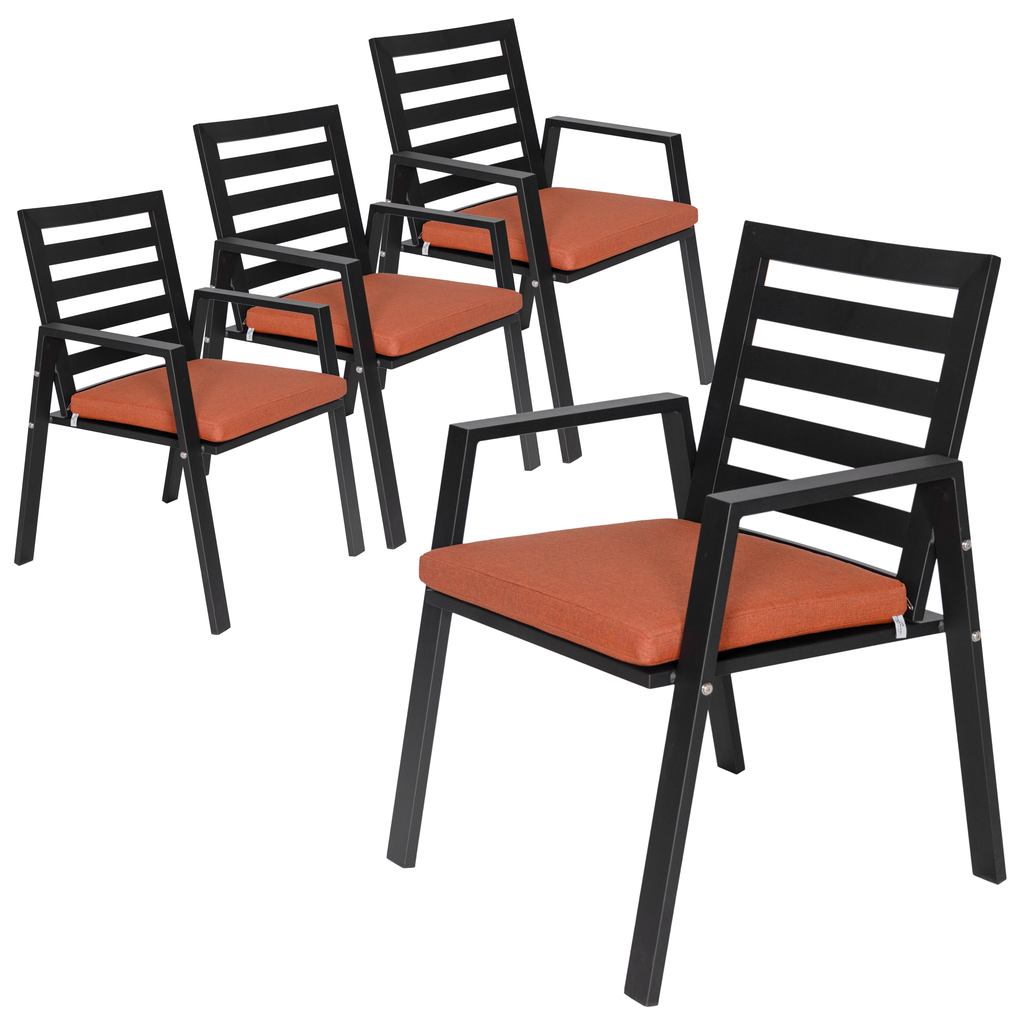 Agnes Patio Aluminum Dining Armchair - Set of 4