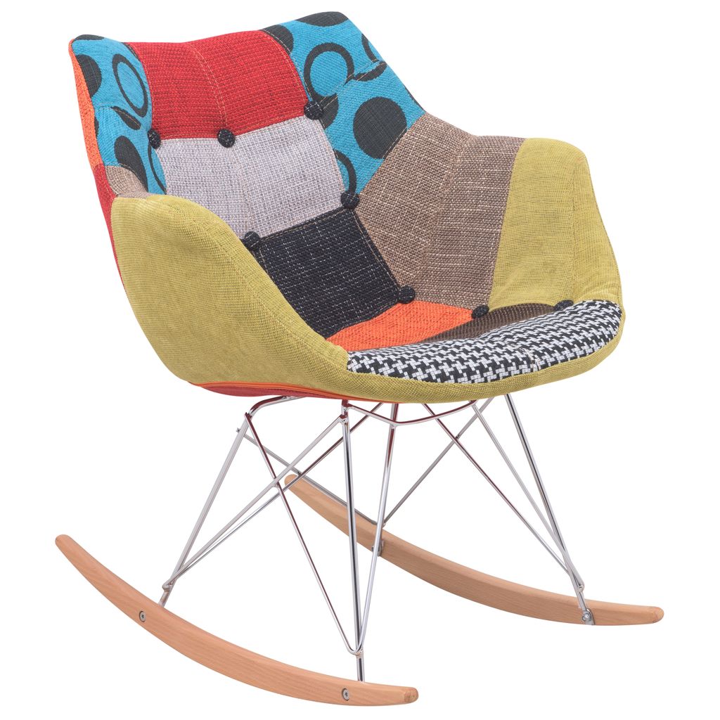 Lewie Fabric Eiffel Base Rocking Chair