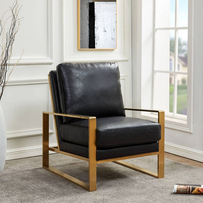 Emil Leather Accent Armchair