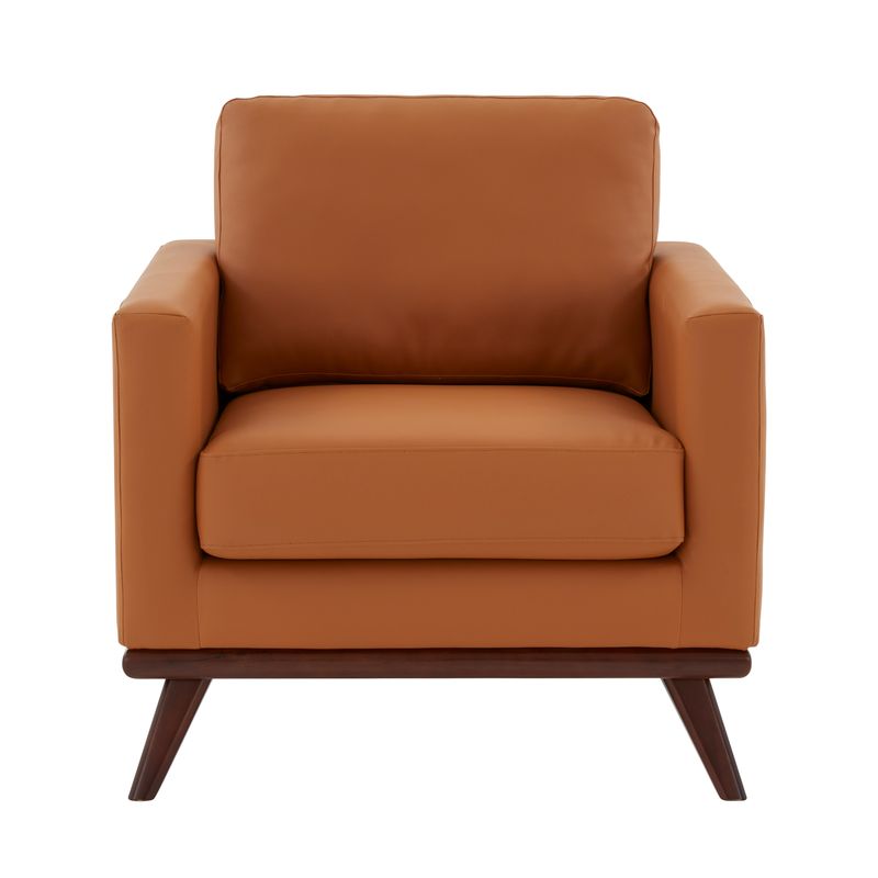 Edvin Leather Accent Arm Chair