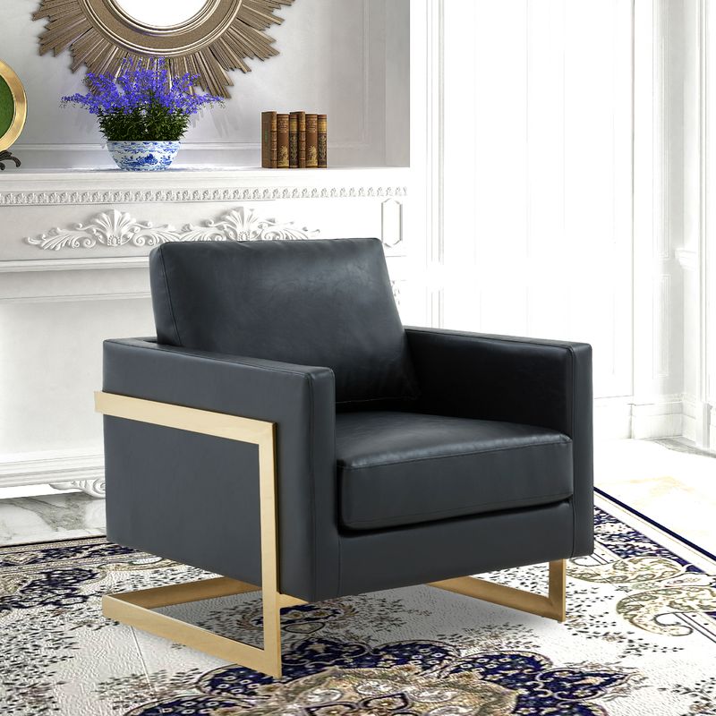 Elton Leather Accent Armchair