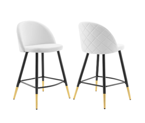 Corine Performance Velvet Counter Stools - Set of 2