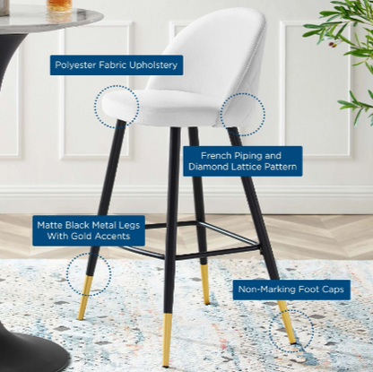 Corine Fabric Bar Stools - Set of 2