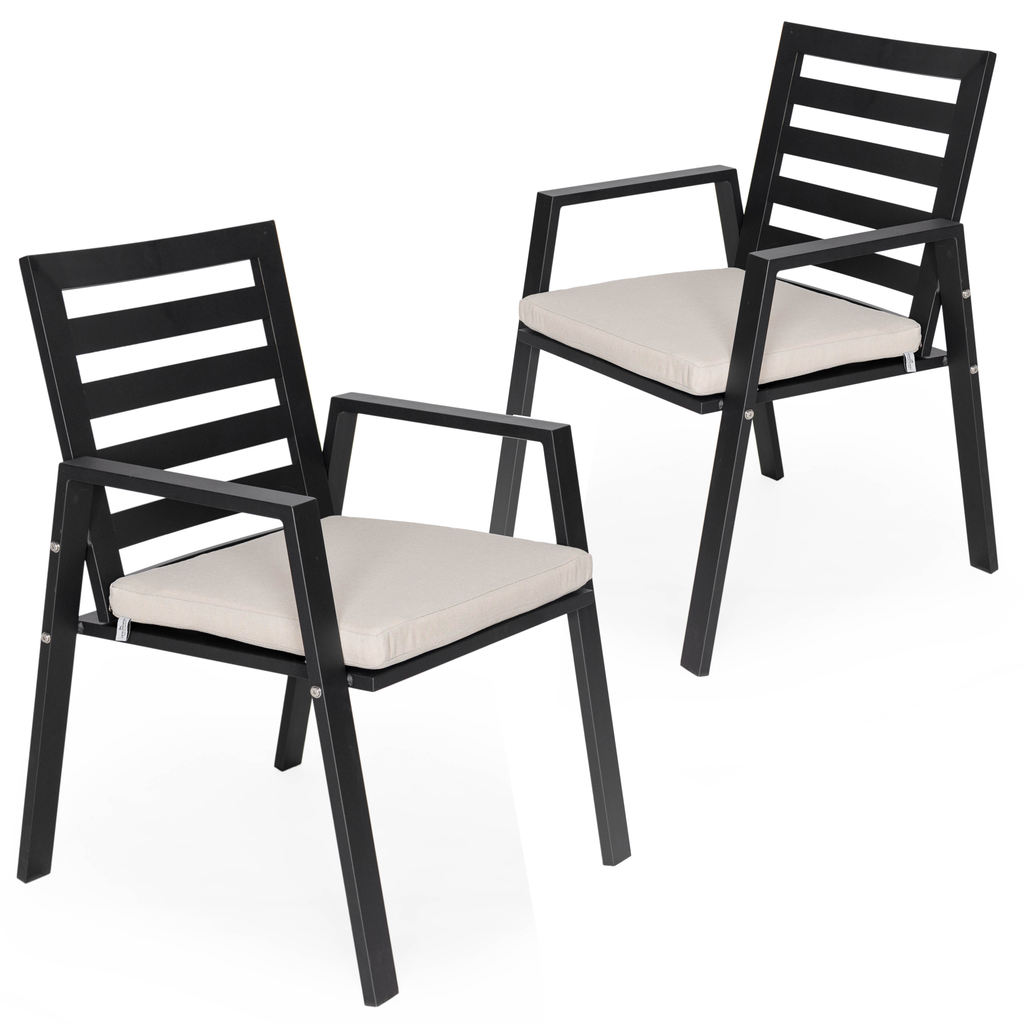 Agnes Patio Aluminum Dining Armchair - Set of 2