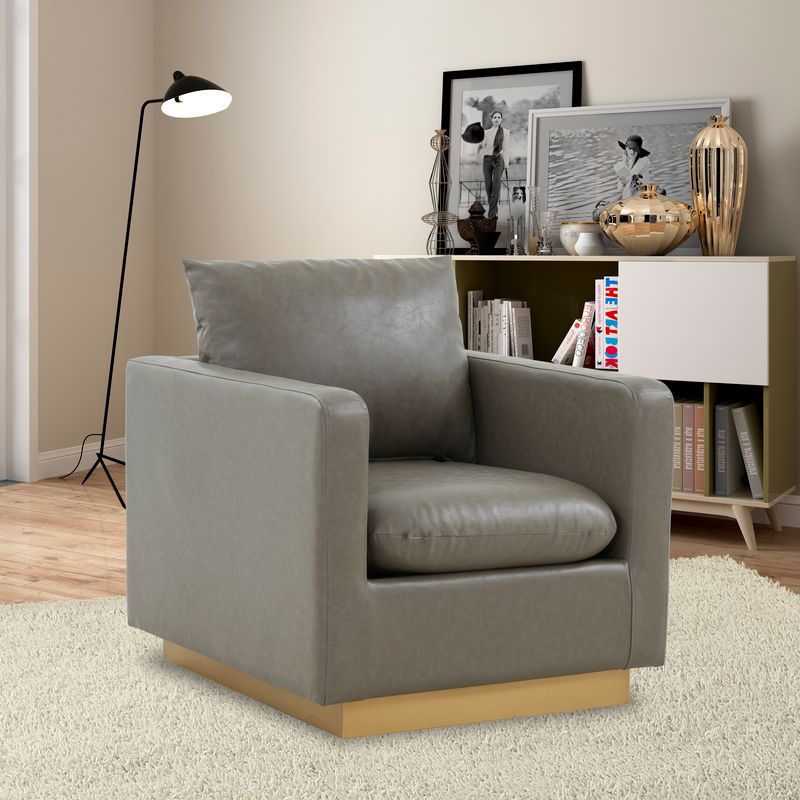 Elvira Leather Accent Armchair