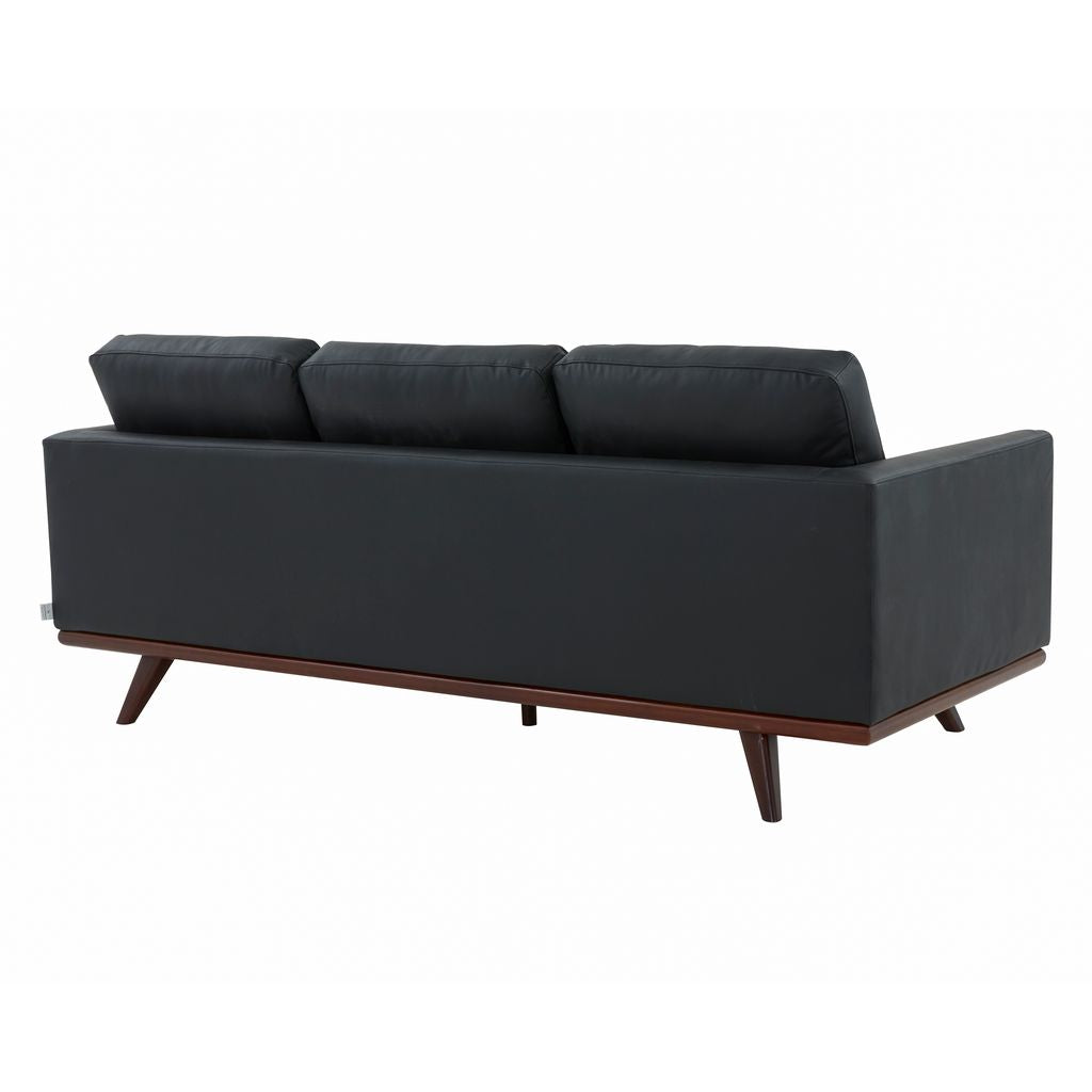 Edvin Leather Sofa - Birch Wood Base