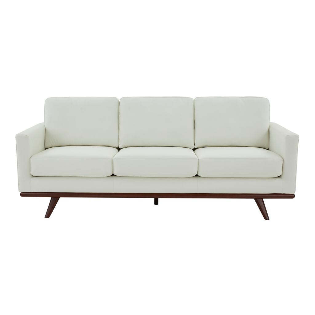 Edvin Leather Sofa - Birch Wood Base