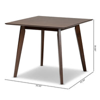 Pernille Modern Transitional Walnut Finished Square Wood Dining Table
