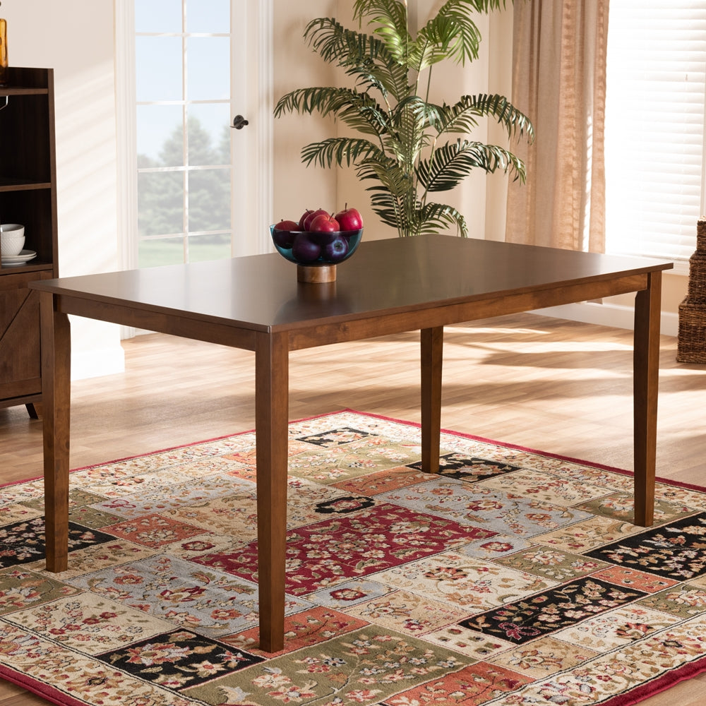 Eva Modern and Contemporary Rectangular Wood Dining Table