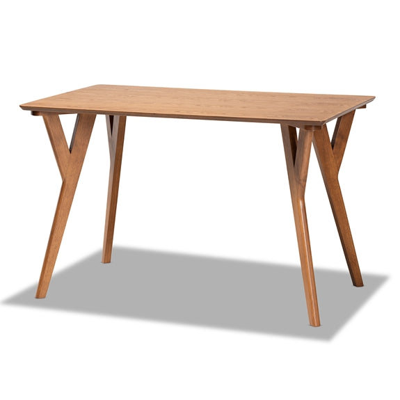 Sahar Mid-Century Modern Transitional Walnut Brown Finished Wood Dining Table