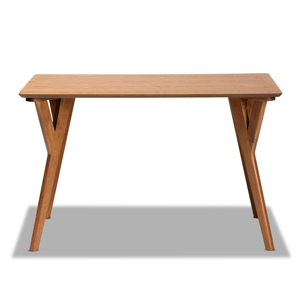 Sahar Mid-Century Modern Transitional Walnut Brown Finished Wood Dining Table