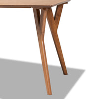 Sahar Mid-Century Modern Transitional Walnut Brown Finished Wood Dining Table