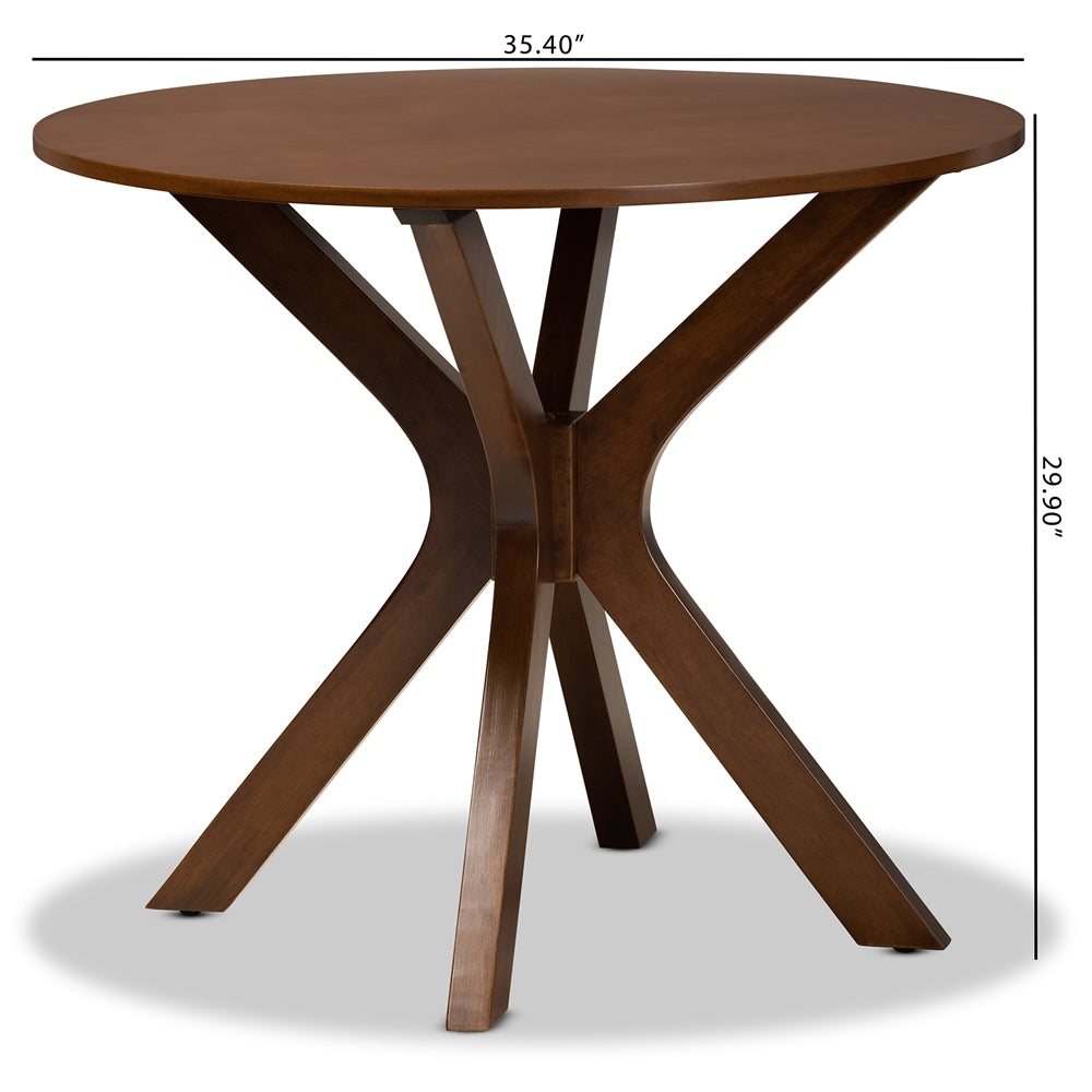 Kenji Modern and Contemporary Finished 35-Inch-Wide Round Wood Dining Table