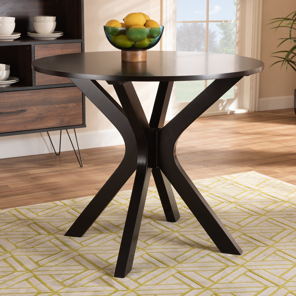 Kenji Modern and Contemporary Finished 35-Inch-Wide Round Wood Dining Table