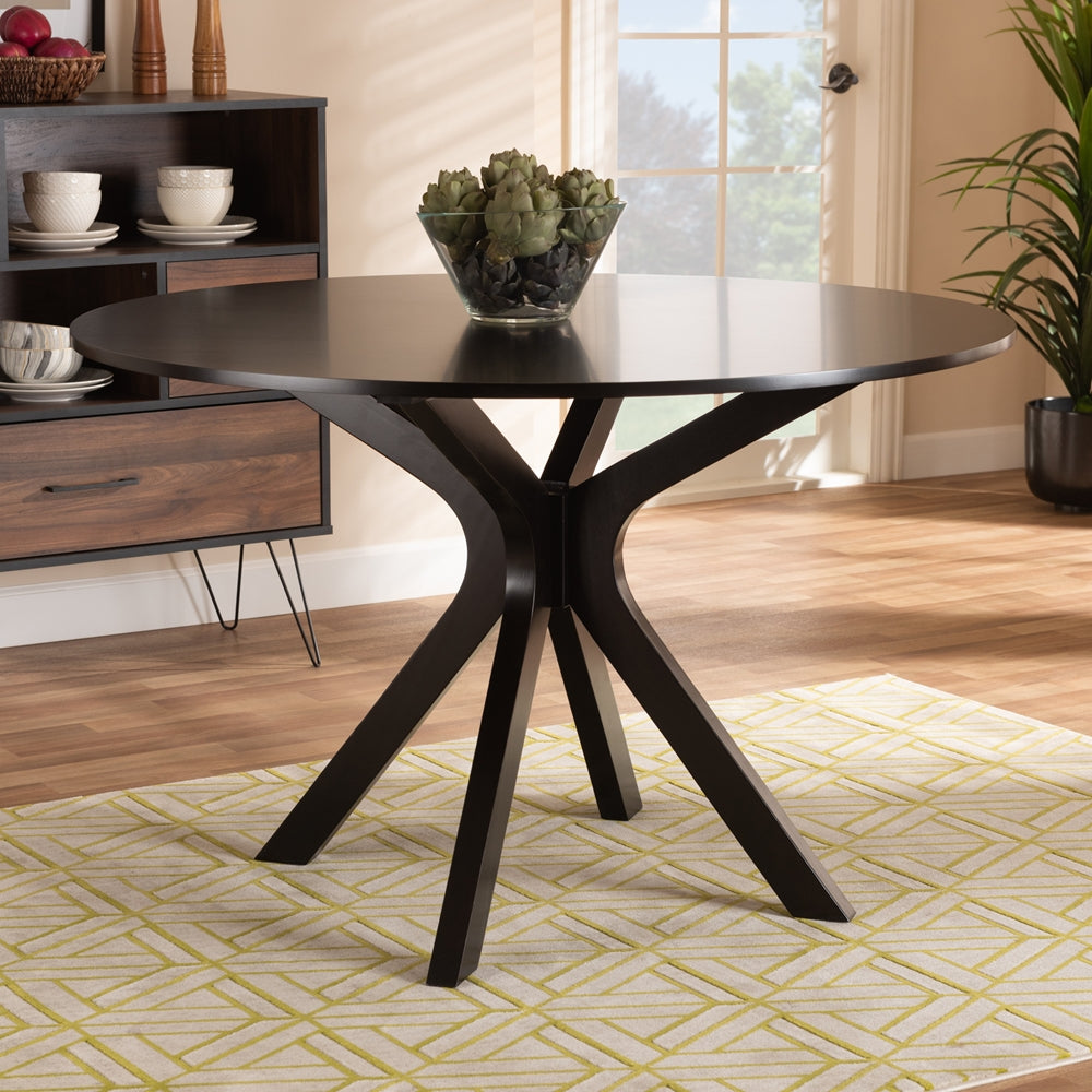 Kenji Modern and Contemporary Finished 48-Inch-Wide Round Wood Dining Table