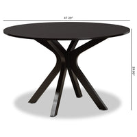 Kenji Modern and Contemporary Finished 48-Inch-Wide Round Wood Dining Table