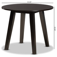 Ela Modern and Contemporary Finished 35-Inch-Wide Round Wood Dining Table