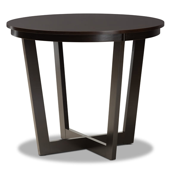 Alayna Modern and Contemporary Finished 35-Inch-Wide Round Wood Dining Table